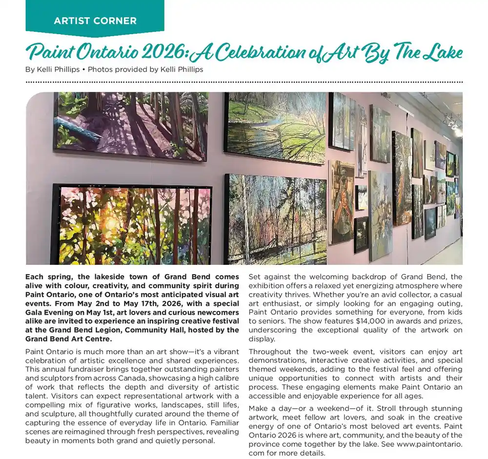 Press Article: Paint Ontario 2026: A Celebration of Art By The Lake